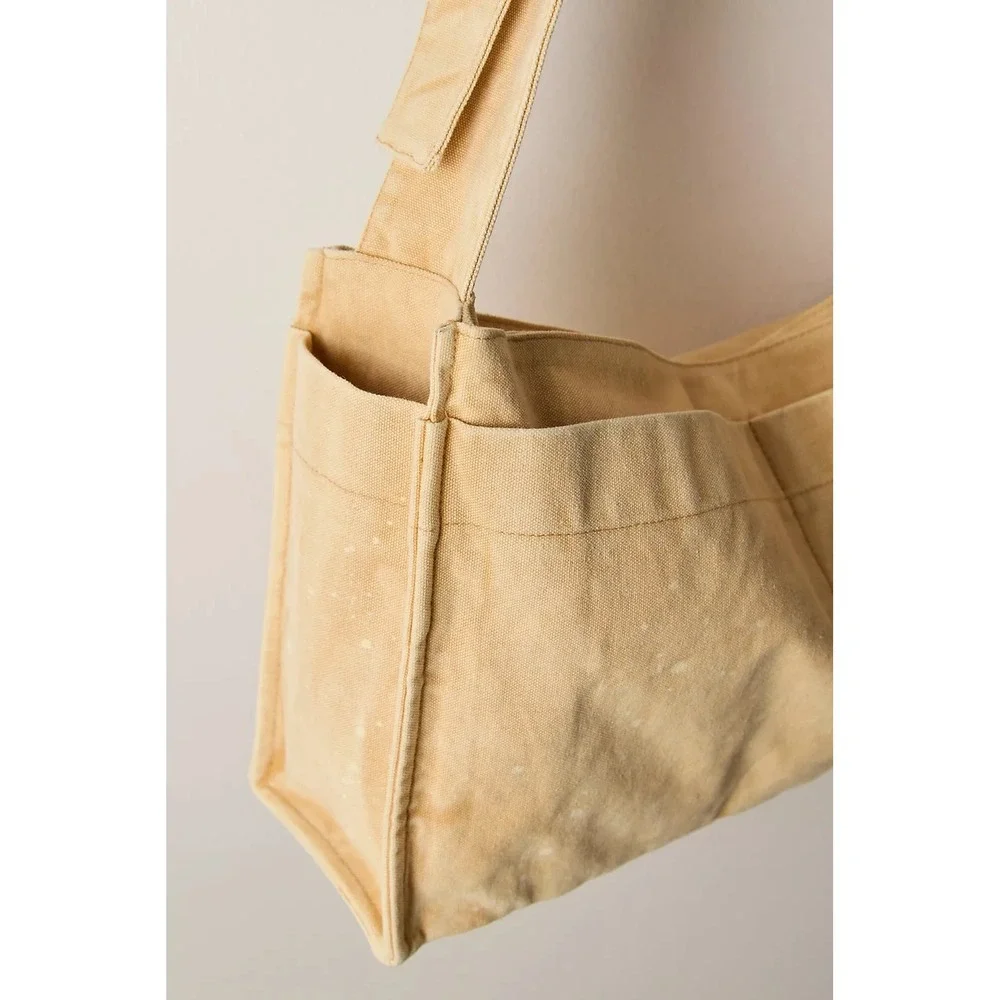 Free People Camp Crush Canvas Tote Sling Bag Splatter Crossbody Messenger NWT